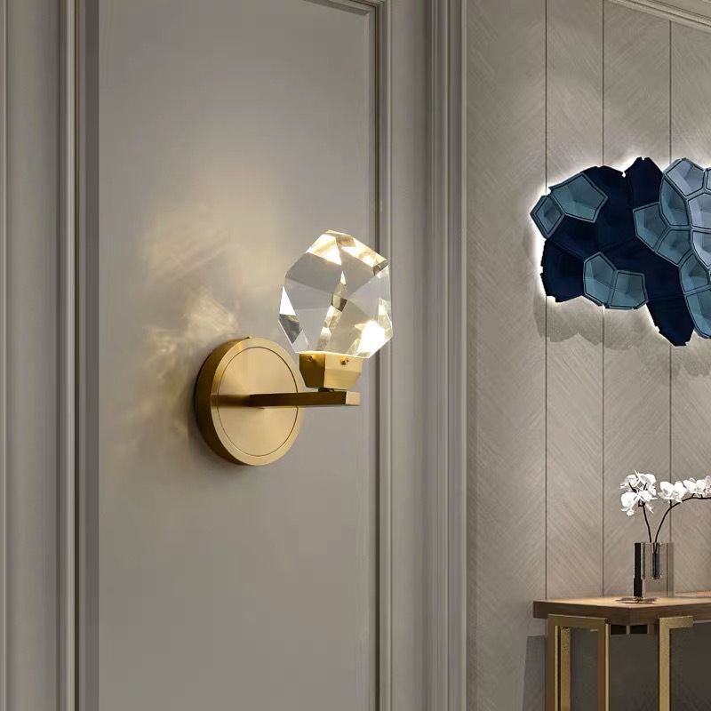 Moderne stijl wereldbol wandmontage lampen helder kristal 1-licht wandlichtwanden in goud