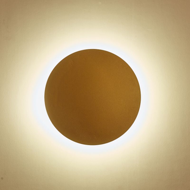 Metal Round Shape Wall Lighting Modern Style 1 Light Wall Mounted Light Fixture