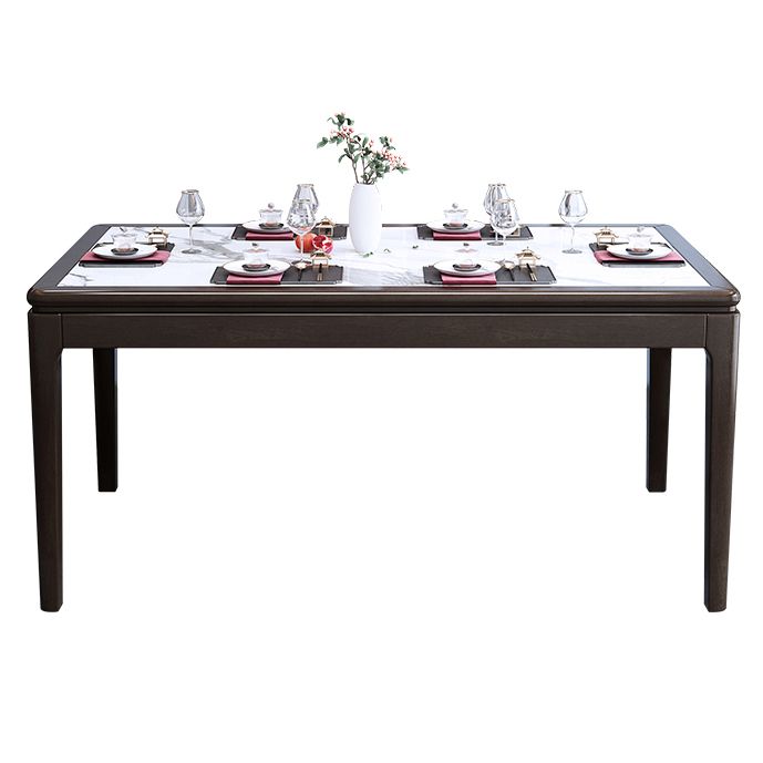 Rechthoek houten kleur eettafel gesinterde stenen tafel halverwege de eeuw met 4 poten