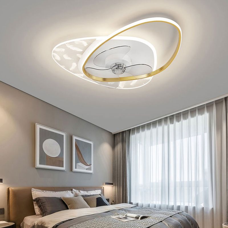 Modern Style Ceiling Fan Lighting Metal 2 Light Ceiling Fan Light for Restaurant