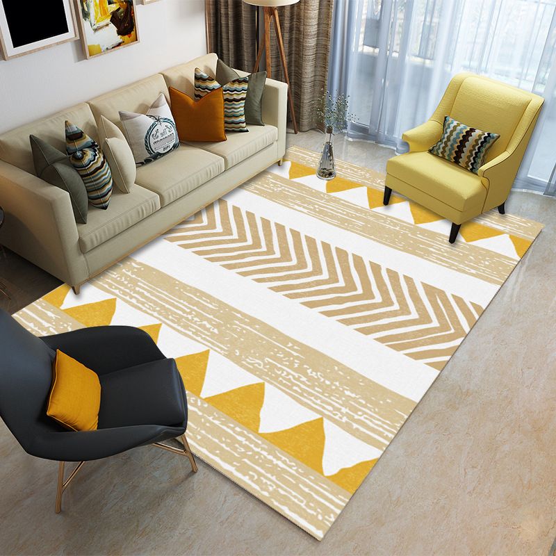 Nordic Abstract Print Rug Multicolor Polyster Area Rug Anti-Slip Backing Stain-Resistant Carpet for Living Room