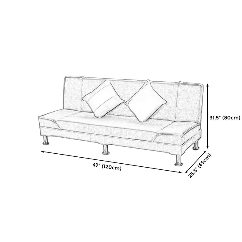 Modern Cotton Blend and Velvet Convertible Loose Back Armless Sofa Bed