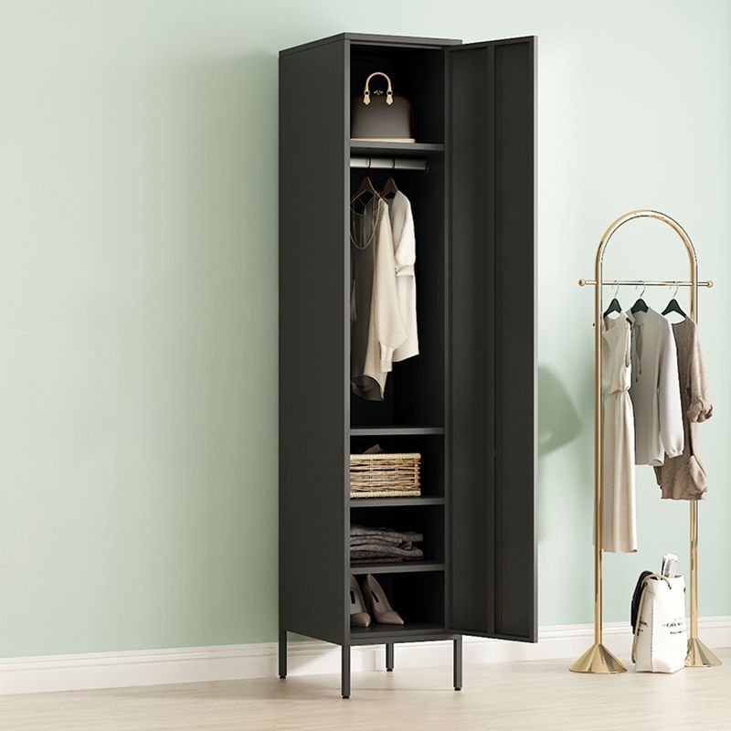Modern Metal Storage Cabinet for Bedroom Matte Finish Cabinet with Hinged Door