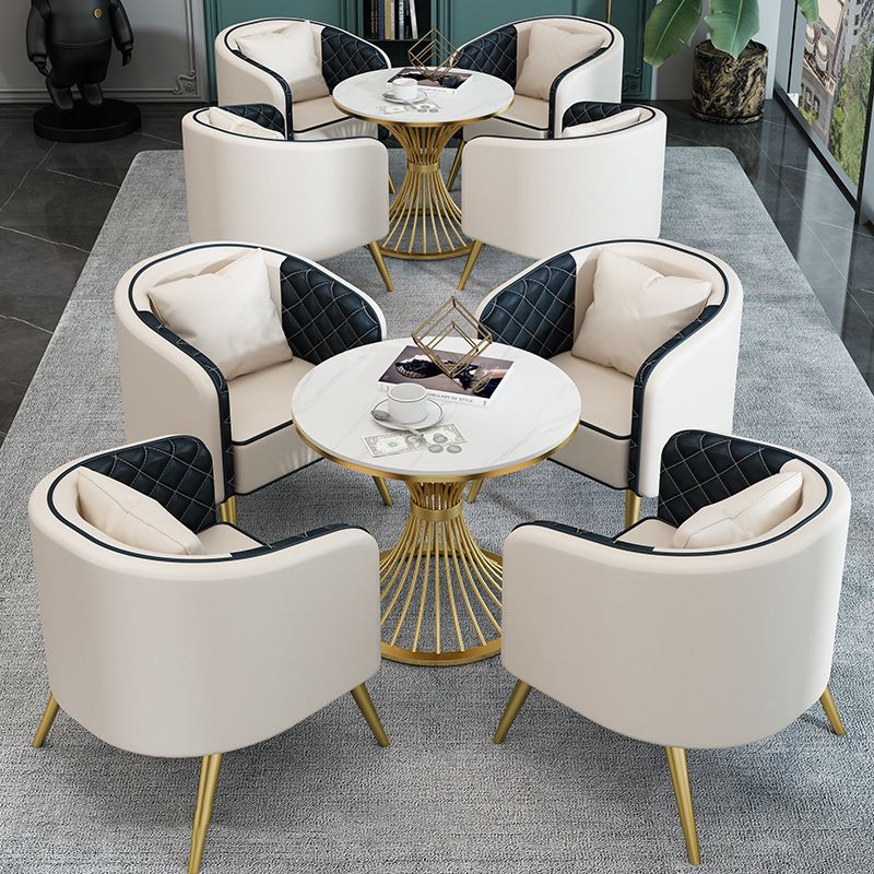 Modern Style Sintered Stone Dining Set Round 1/2/3/4/5 Pieces Dining Set for Home Use