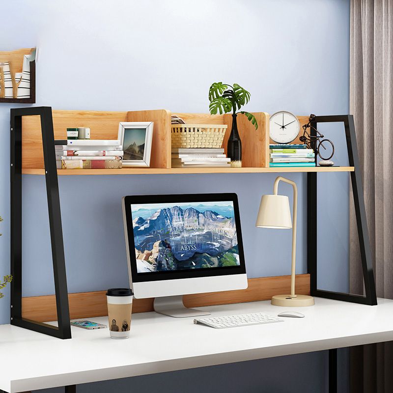 Contemporary Shelf Bookcase Metal and Wooden Book Shelf for Study Room