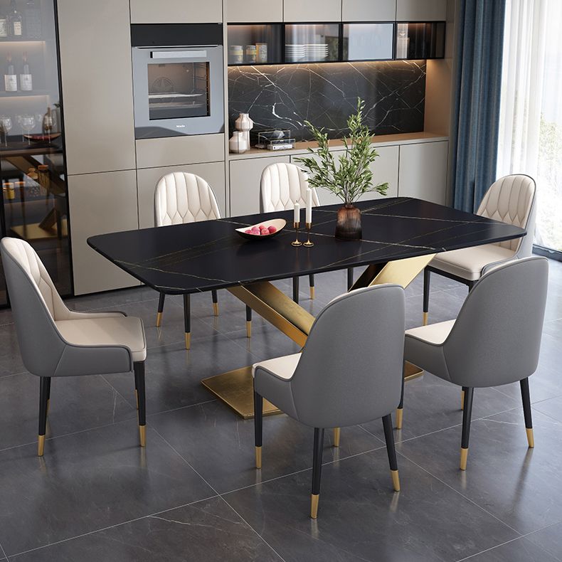 Minimalistische gesinterde stenen top standaard eettafel rechthoekige eettafel voor keuken