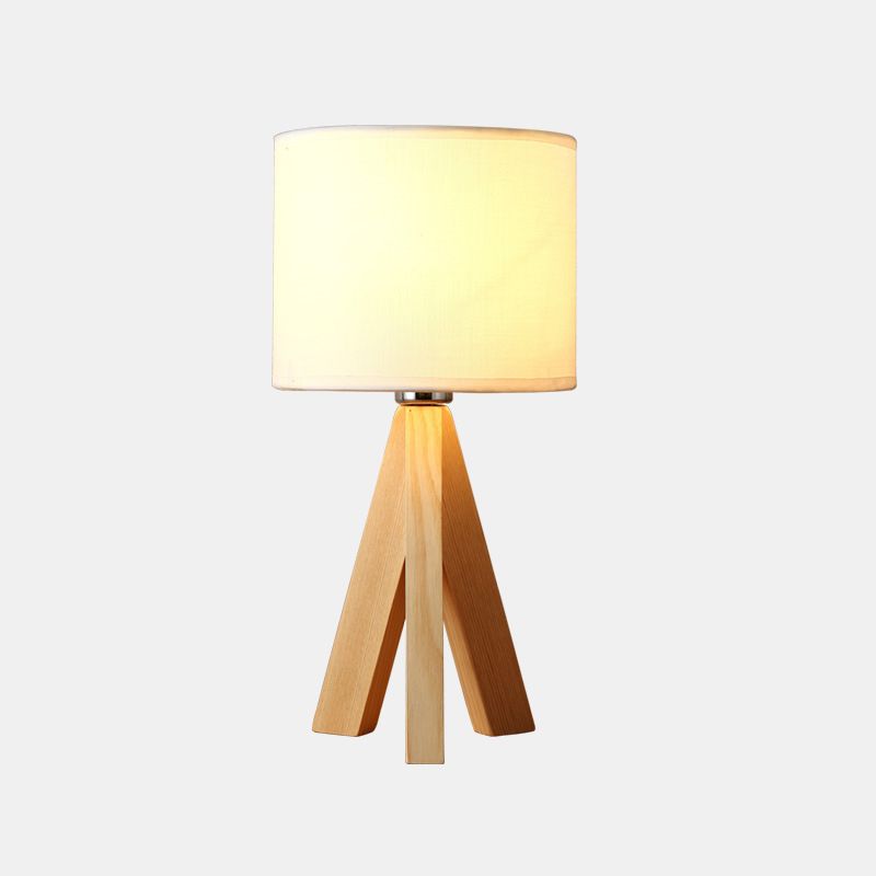 Lámpara de tarea cilíndrica Modernismo 1 Bulbo Luz de lectura blanca con trípode de madera