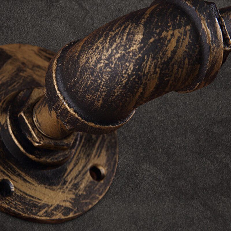 Pasping Restaurant Wandlampe Leuchte Cyberpunk Metallic Rost Wandmontage Beleuchtung mit bloßem Glühbirnendesign