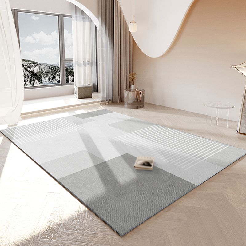 Khaki Tone Area Carpet Modern Indoor Rug Polyester Washable Carpet with Non-Slip Backing