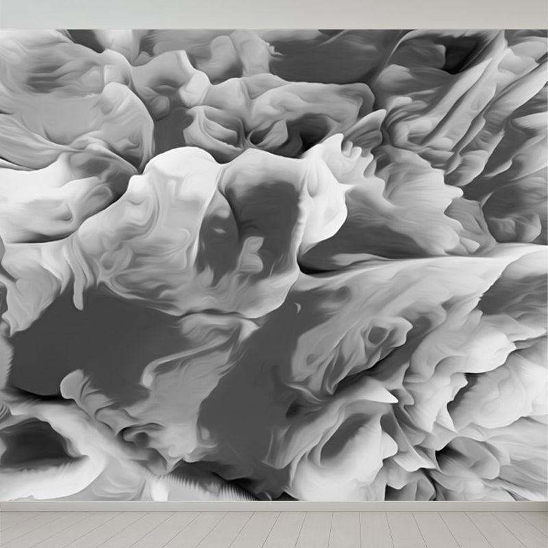 Modern Abstract Blossom Wall Mural Dark Color Moisture Resistant Wall Art for Bedroom