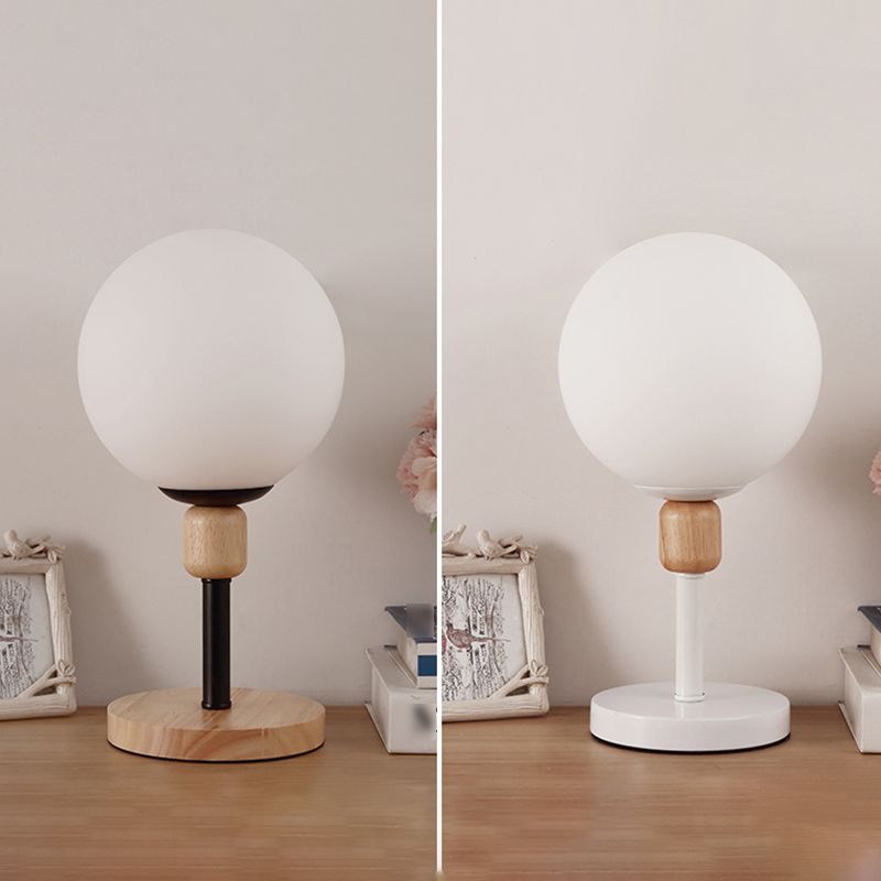 Stile moderno a forma sferica lampada da tavolo notturno vetro 1 luce da tavolo