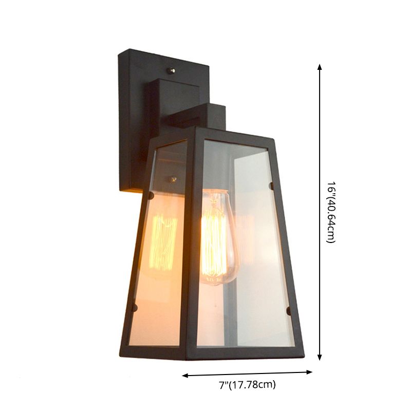 Glas Schwarz Wand montiertes Licht Trapezoidales industrielles Wandwand mit Wandleuchte