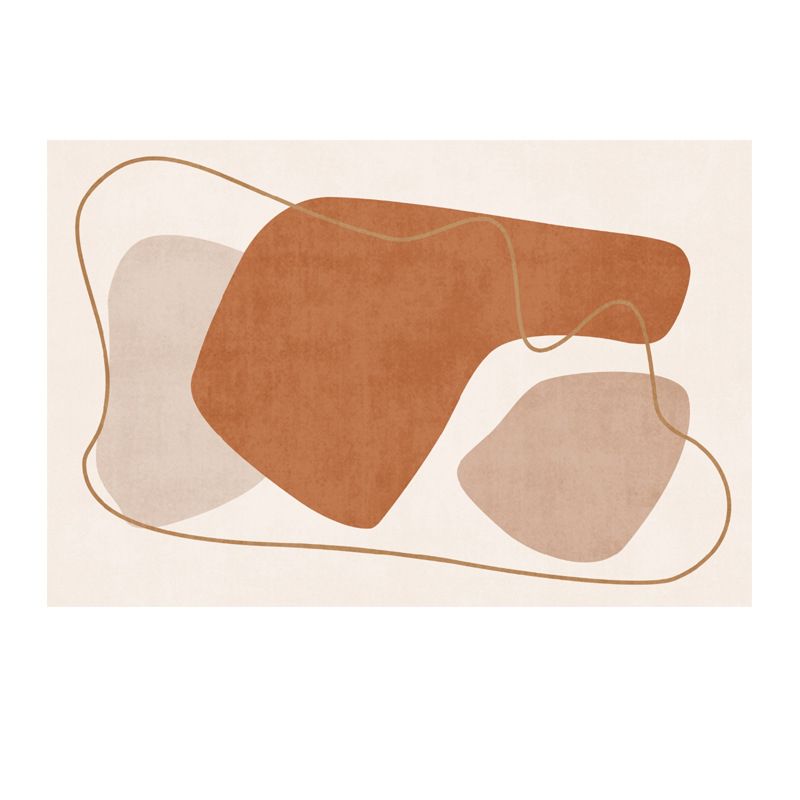 Modern Orange Rug Color Puiece Polyester Area Rug Washable Rug for Drawing Room