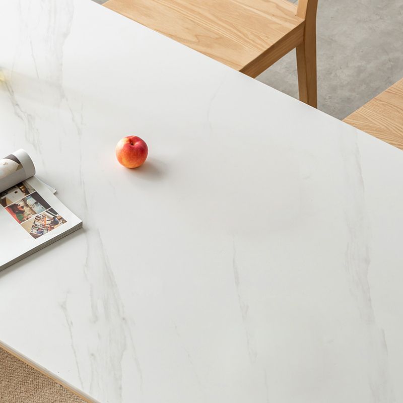 Modern Rectangle Stone Dining Table Ash Legs for Dining Room