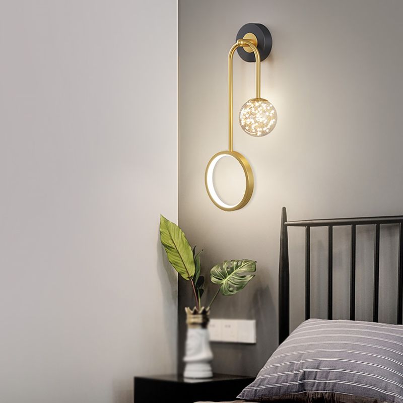 Luces de pared esféricas de estilo moderno 2 luces de montaje de pared ligera