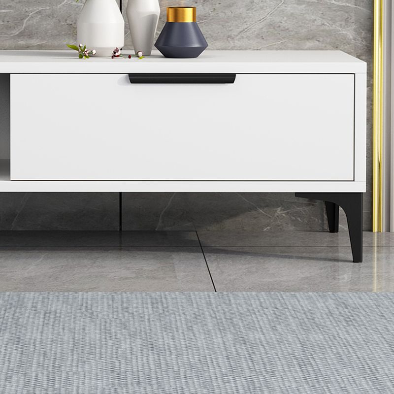16 - Inch H Wood / Stone TV Console , Minimalist TV Cabinet - Grey / White