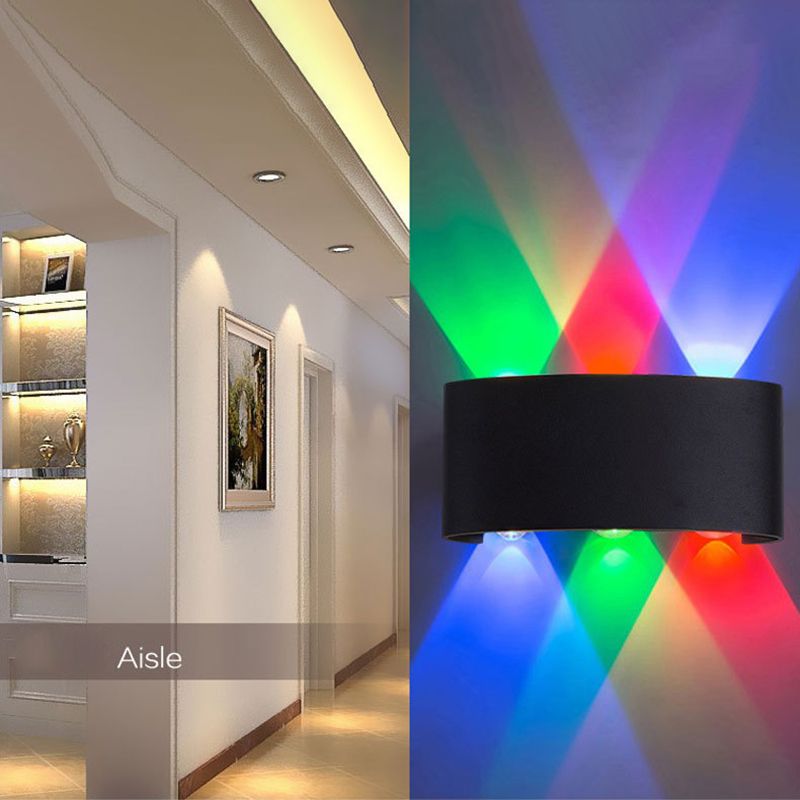 Moderner minimalistischer Stil flach runde Wandleuchten Metallwandlampen für Außenwand