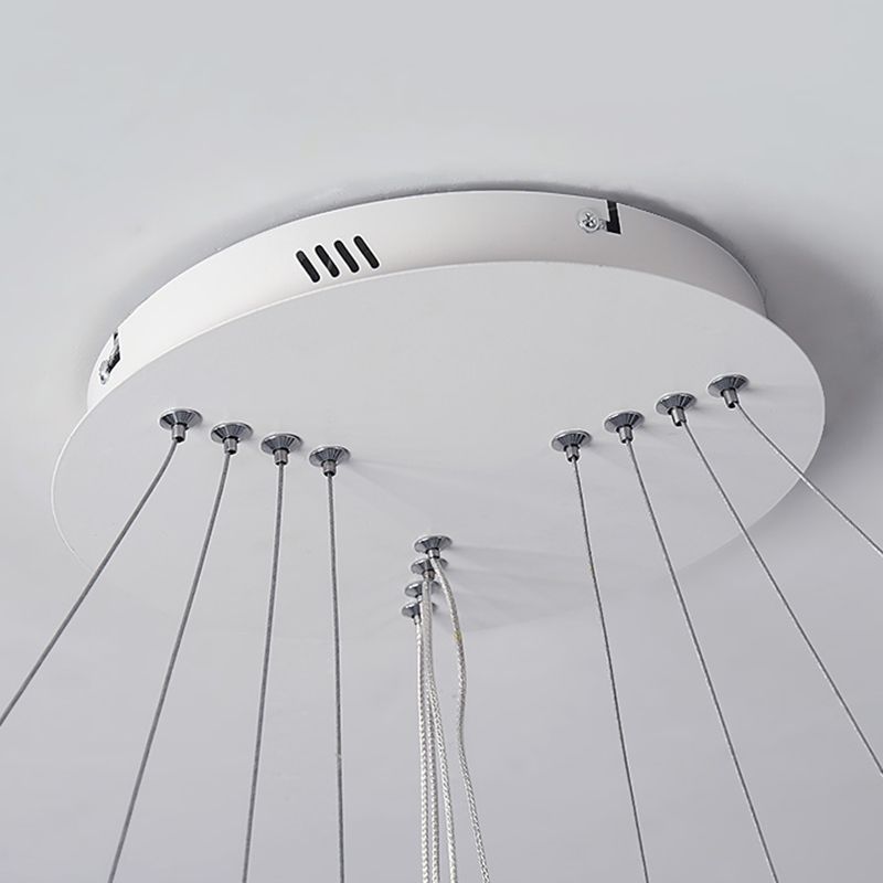 Modern Chandelier Lights Multiple Rings Hanging Ceiling Lights Metal Chain Chandelier