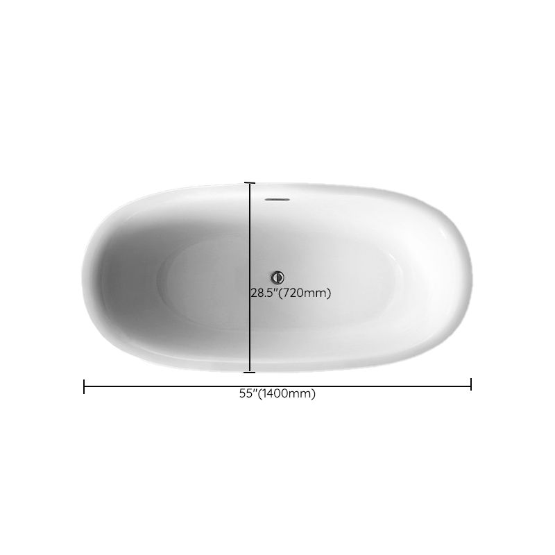 Acrylic Bathtub White Freestanding Soaking Bathtub , 23.62-inch Tall