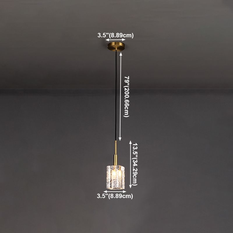 Crystal Cylindrical Hanging Lights Modern Style Hanging Mount Fixture for Bedroom