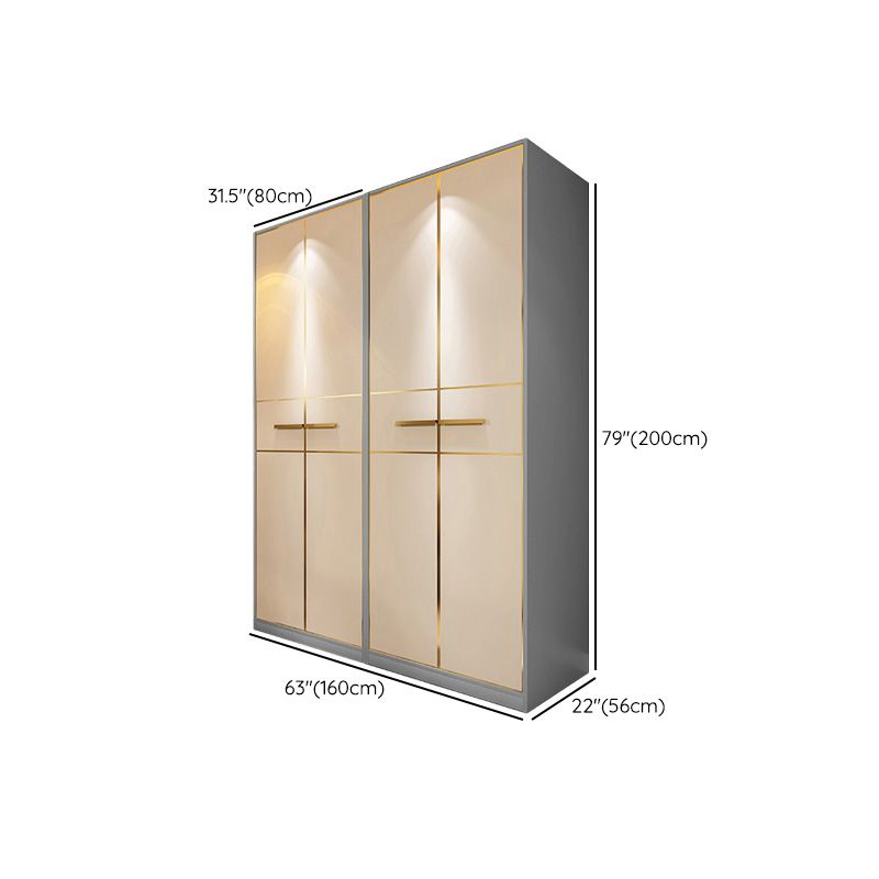 Modern Wooden Wardrobe Cloth Rod Included Wardrobe Closet with Soft Close Door