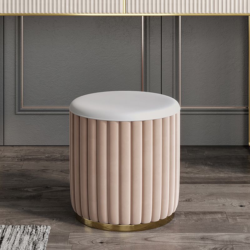 Contemporary White Vanity with Stool 17.72" D Vanity Set with 2 Drawers