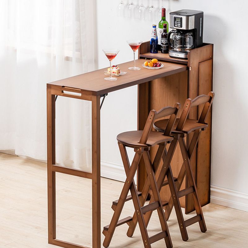 Industrial Collapsible Wood Counter Table 1/2/3/5 Pieces Bar Table Set for Balcony