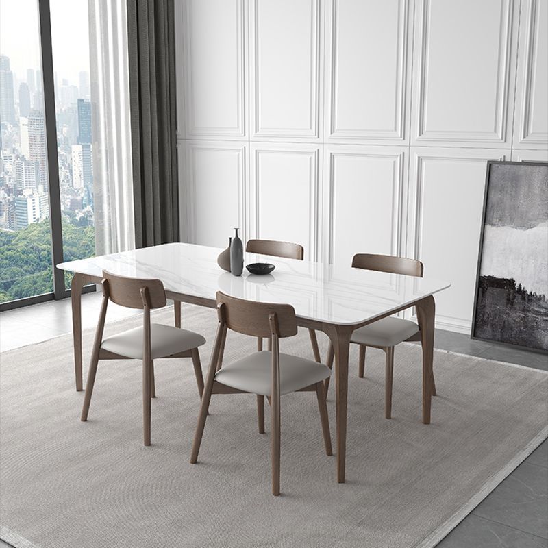 Middeleeuwse moderne gesinterde stenen tafel voor restaurant rechthoektafel met houten 4 poten
