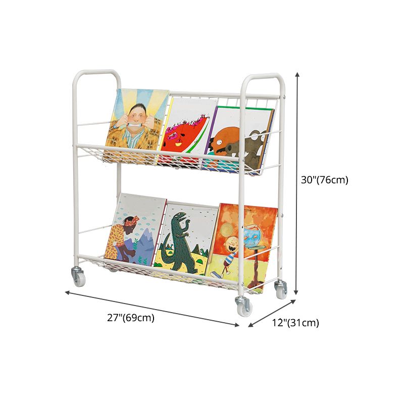 Modern Style Etagere Bookshelf Vertical Open Back Metal Bookcase for Home