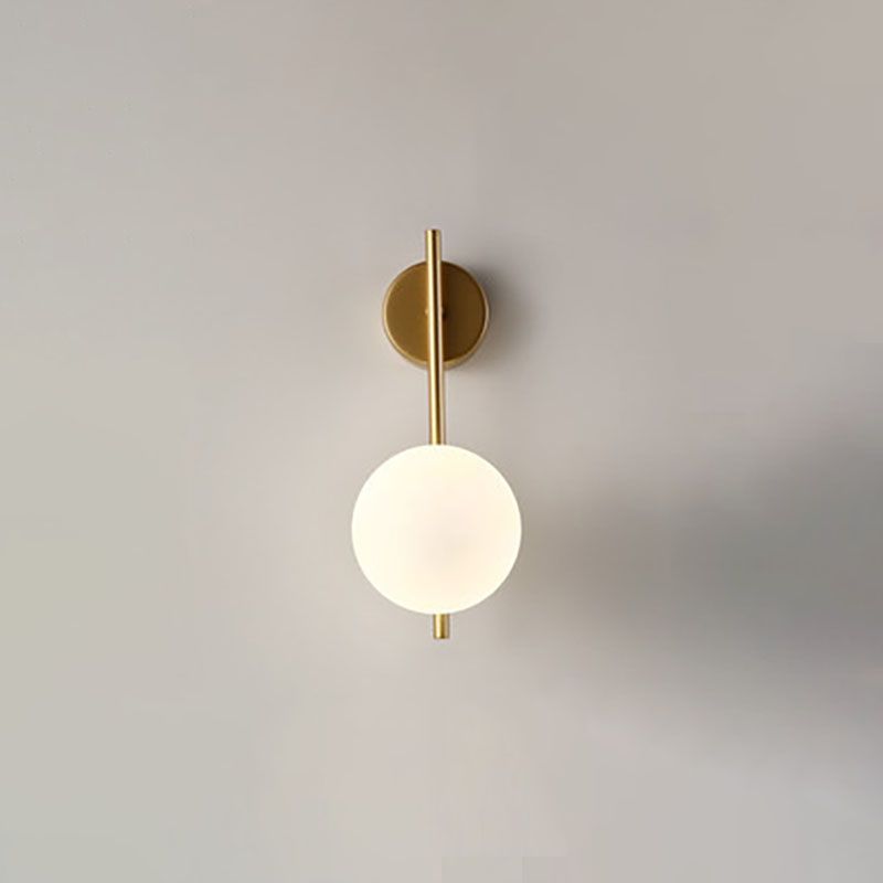 Globe Glass Wall Lamp in Modern Style Metal 1-Light Wall Light for Bedroom