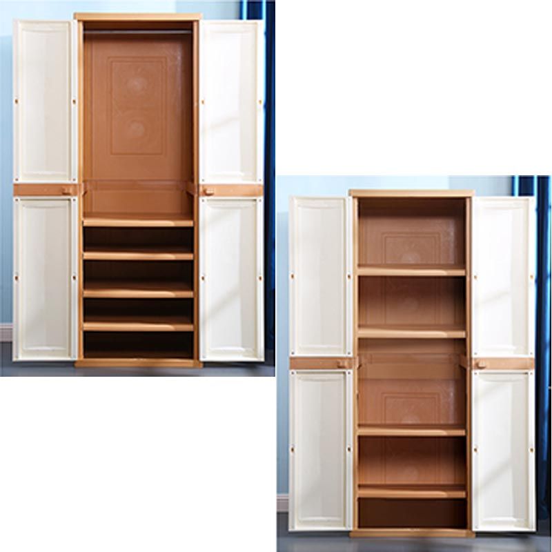 Plastic Matte Finish Storage Cabinet for Bedroom Contemporary Hinged Door Cabinet