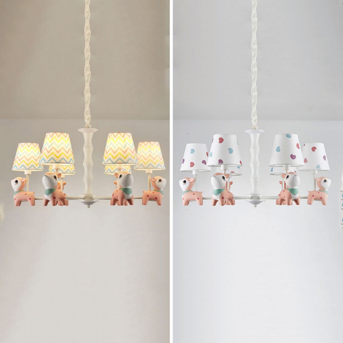Nordic Style Macron Chandelier Pendant Multi-Head Fabric Chandelier Light for Living Room