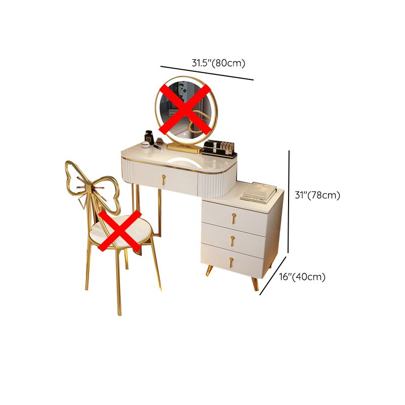 Mirrored Vanity Table and Stool Set Engineered Wood Vanity Desk