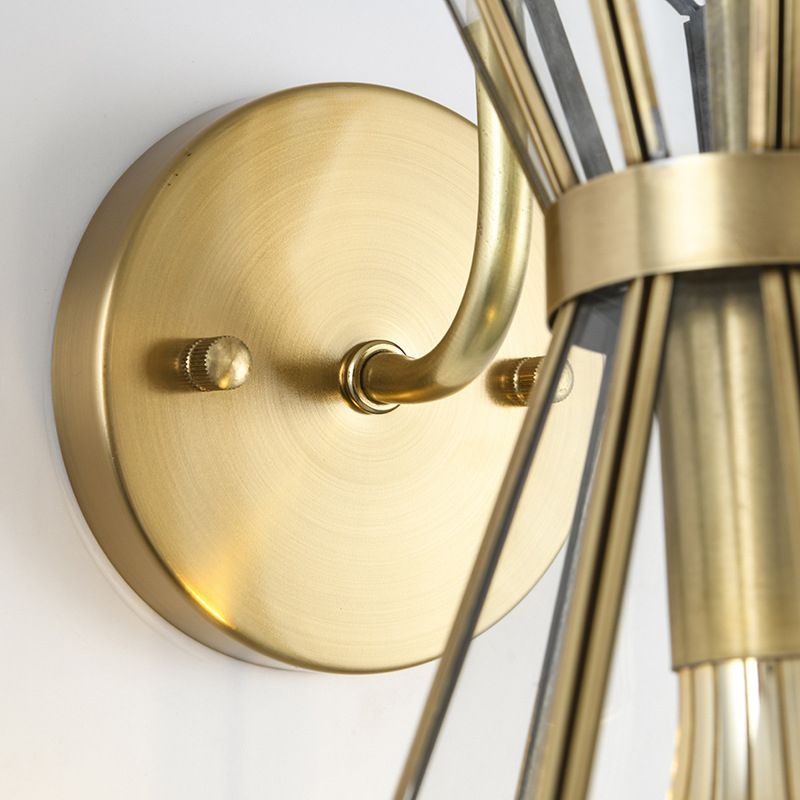 Glass Cone Shape Wall Lighting Modern Style 1 Light Wall Light Sconce in Gold