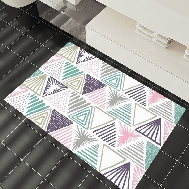 Unverwechselbarer, farbenfroher, moderner Teppich mit Funky-Geometrie-Muster für den Innenbereich, Polyester-Teppich mit rutschfester Rückseite für die Inneneinrichtung