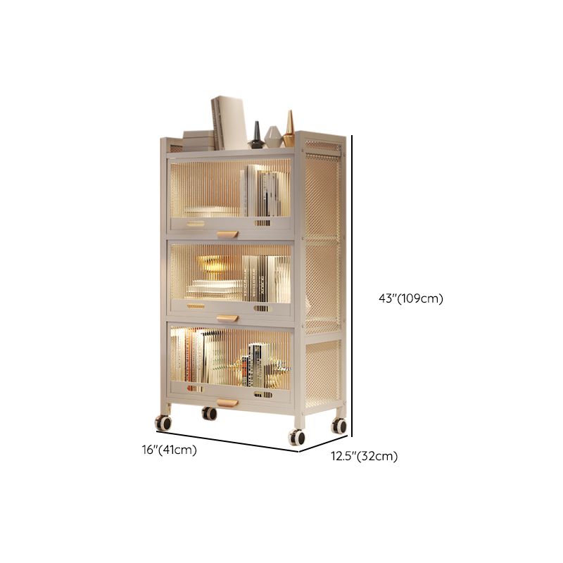 12.6" W Matte Finish Bookshelf for Living Room, Steel Standard Shelf Bookcase