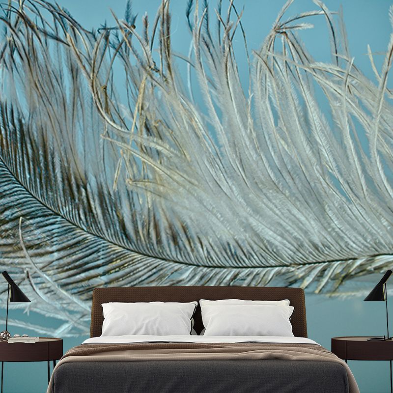 Feather Mildew Resistant Wallpaper Environmental Sleeping Room Wall Mural