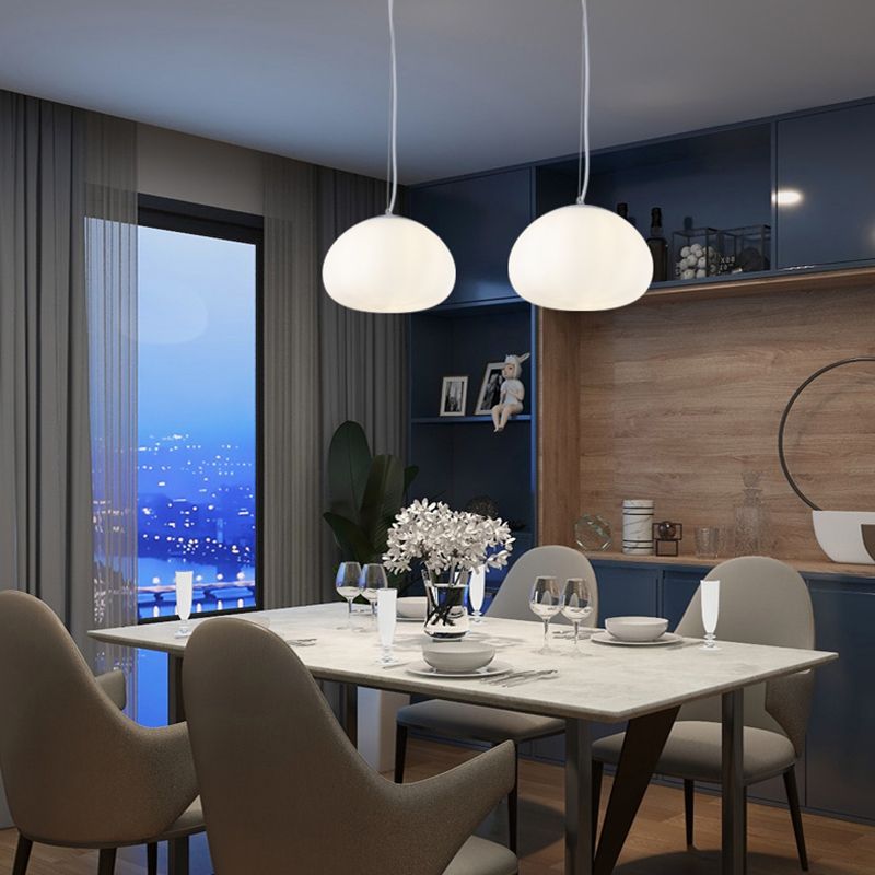 1 illuminazione a ciondolo a cupola leggera moderna designer vetro a soffitto a soffitto per il ristorante