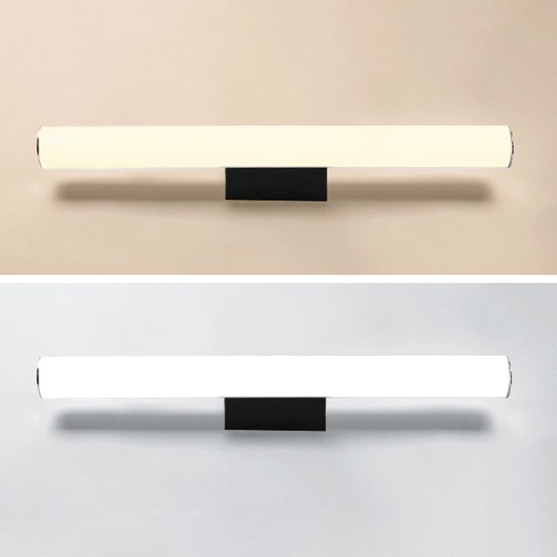 Metal Linear Vanity Lamp Modern 1-Light Vanity Wall Lights in White