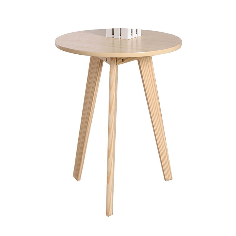 Scandinavian 23.6"/27.5" Round Wooden Top Side Table 3 Legs End Table