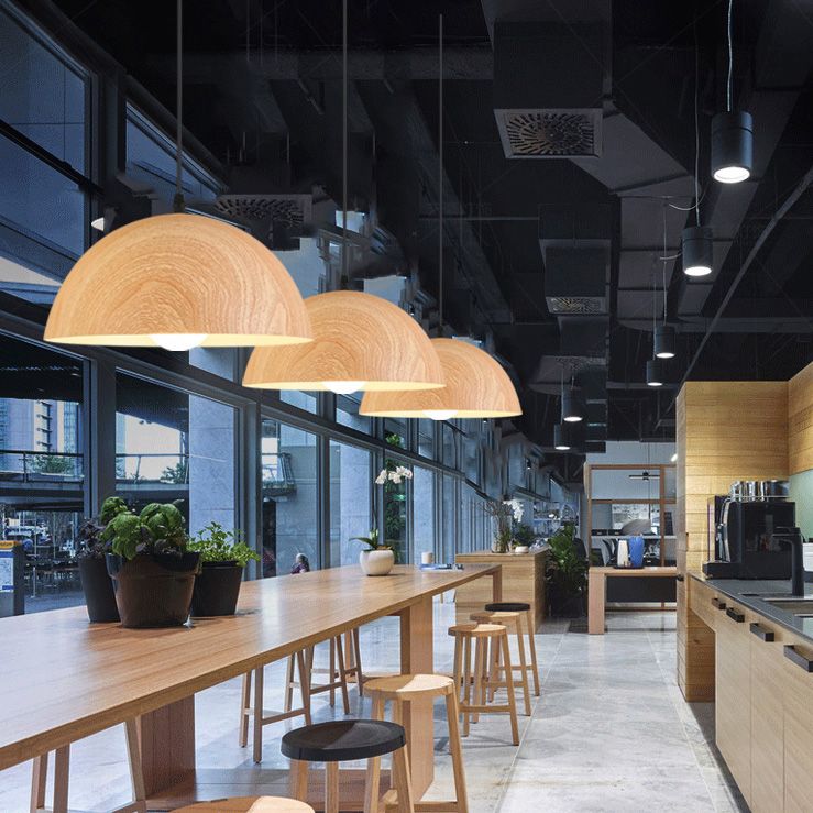 Nordic Style Aluminum Ceiling Light Geometry Bulb Pendant Lamp with Metal Shade for Bar