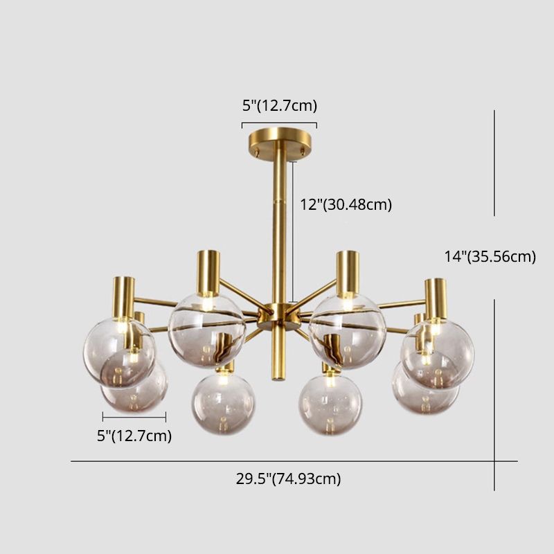 Modern Style Clear Glass Ball Chandelier Light Simplicity Multi Lights Suspension Lamp for Dining Room