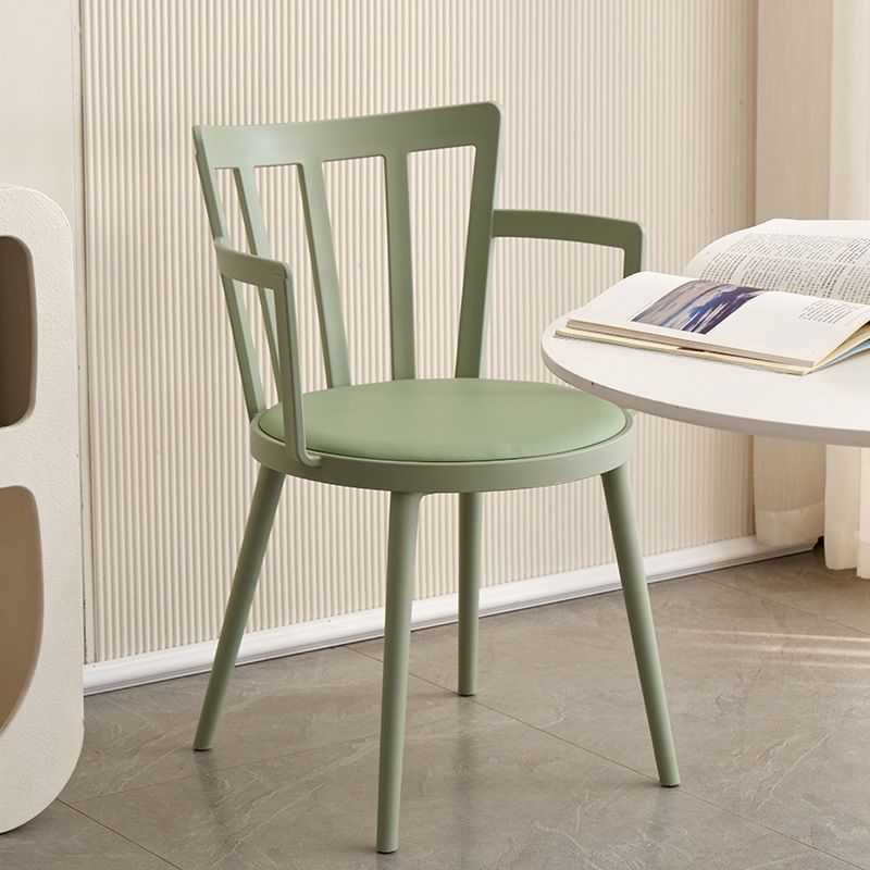 Modern Dining Chairs Arm Dining Chair with Plastic Legs for Kitchen