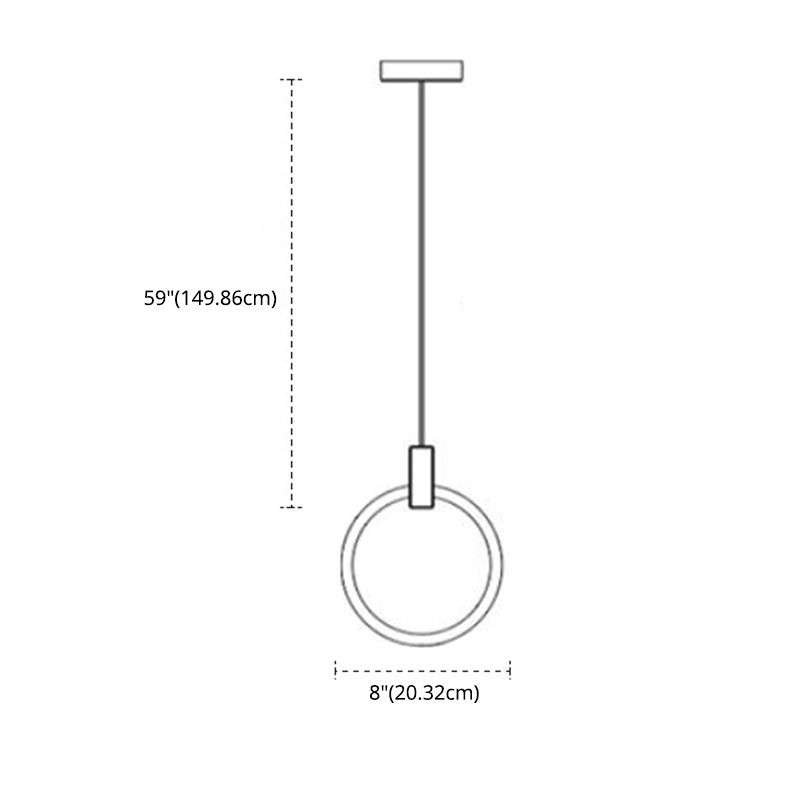 Duplex LED Multiple Hanging Light Simple Style Brass Ceiling Light with Ring Acrylic Shade
