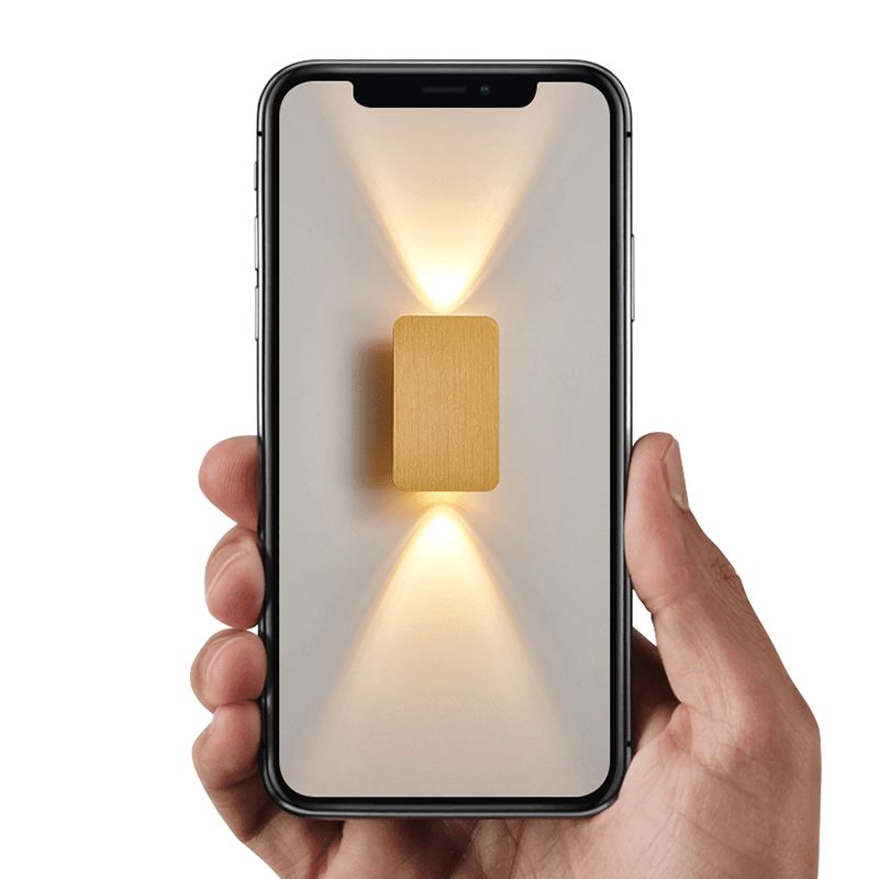 Aluminum Rectangular Wall Light Sconces Postmodern 2 Lights Sconce Light Fixtures for Living Room