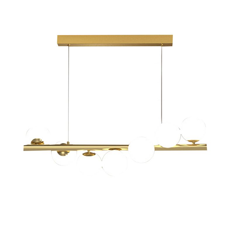 7/9/11-Light Contemporary Golden Kitchen Island Lighting Shaded Ceiling Light for Bedroom