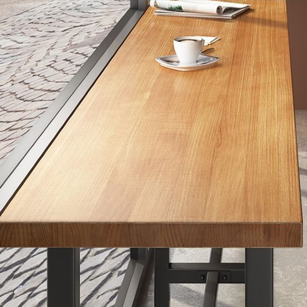Modern Bar Table Set 1/7 Pieces Rectangle Pine Wood Counter Table for Shop