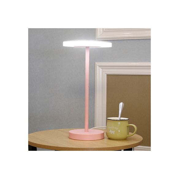 Macaron Style Rounded Table Lamp Acrylic LED Living Room Table Lighting in Blue/Green, Warm/White Light