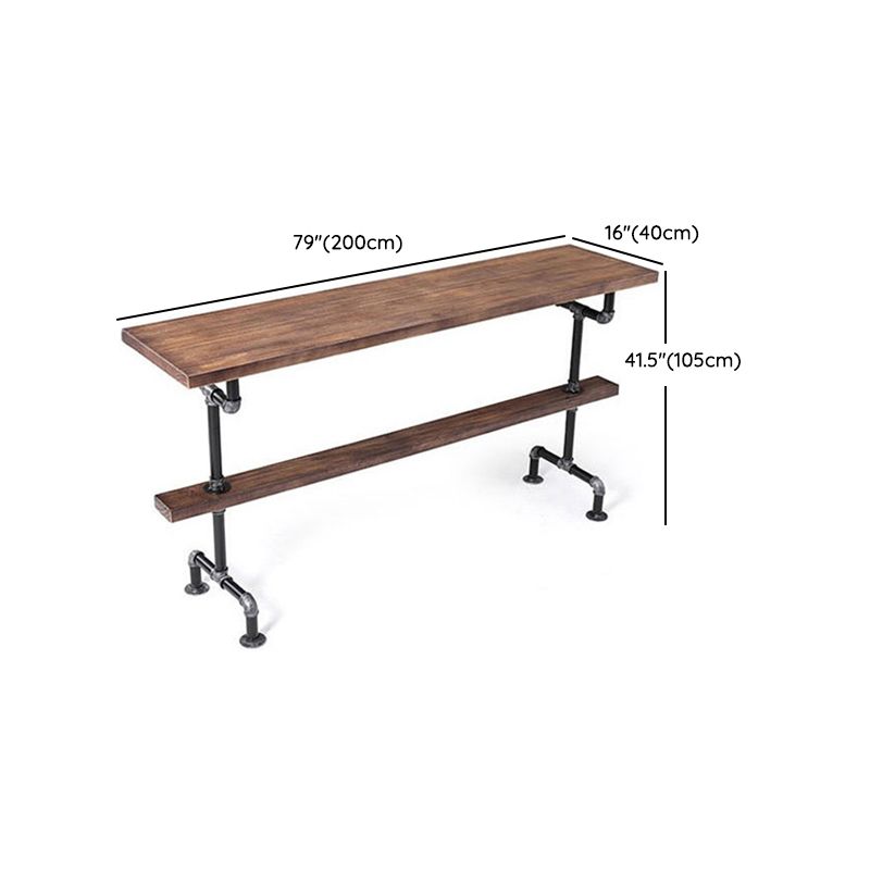 1/4/7 Pieces Industrial Rectangular Wood Top Pub Table with Metal Bar Stool Set