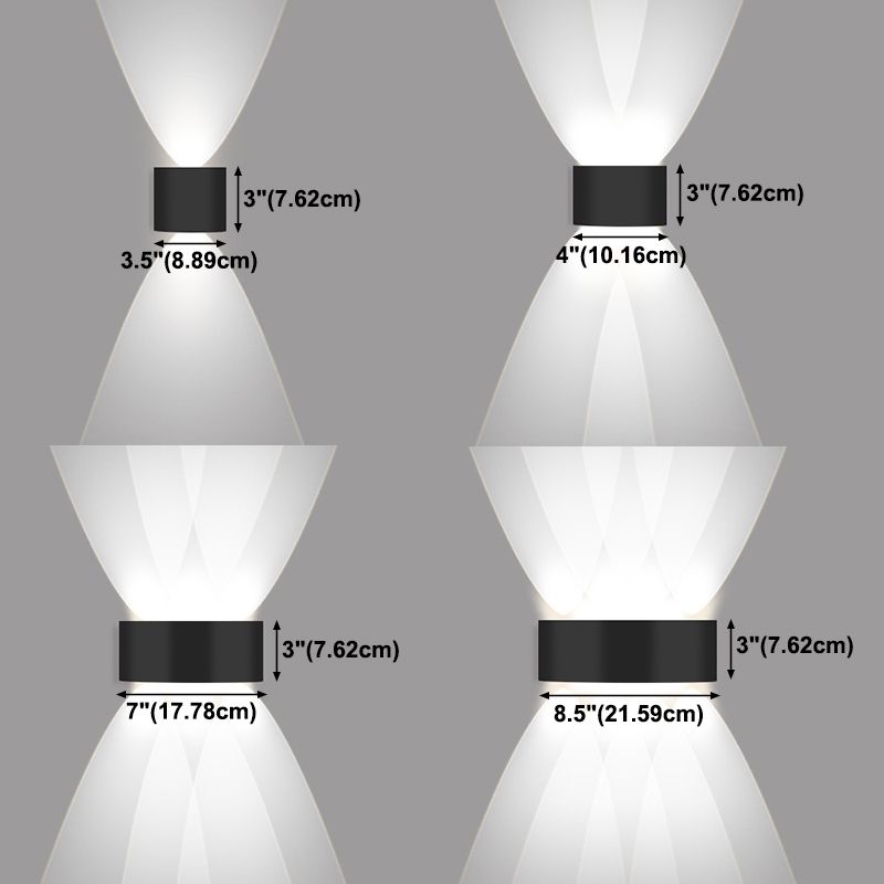 Moderne Aluminium -Wandleuchte geometrische schwarze Multi -Licht -Wandwaschmaschine für draußen